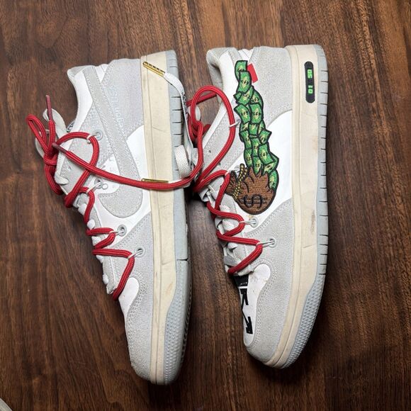 Customized‎ Money Dollar Bill Nike White Dunks lot 01 50 main image 13